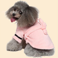 Absorbent Pet Bathrobe with Hood Quick Drying Dog Bath Towel