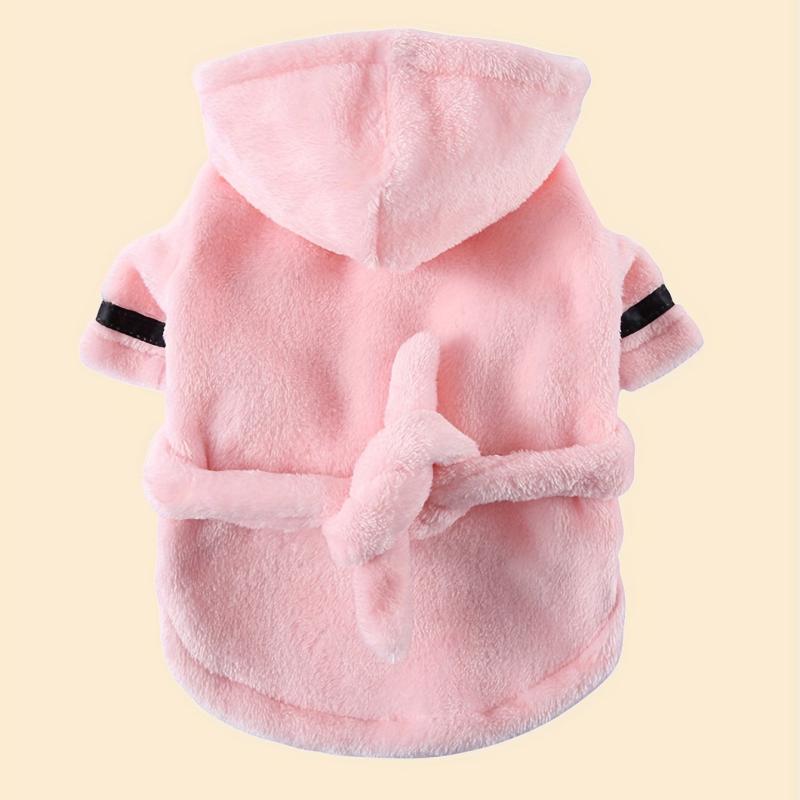 Absorbent Pet Bathrobe with Hood Quick Drying Dog Bath Towel