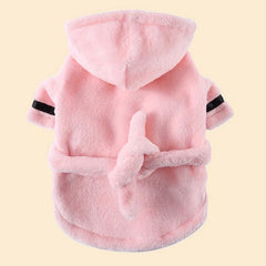 Absorbent Pet Bathrobe with Hood Quick Drying Dog Bath Towel