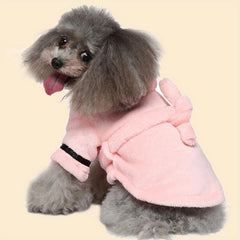 Absorbent Pet Bathrobe with Hood Quick Drying Dog Bath Towel