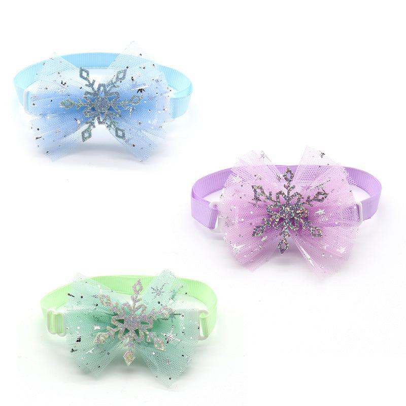 Adjustable Chiffon Bow Tie Pet Dog Collar Necklace