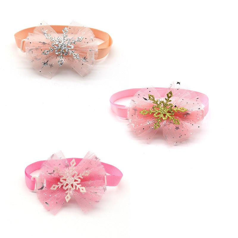 Adjustable Chiffon Bow Tie Pet Dog Collar Necklace