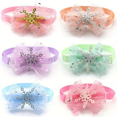 Adjustable Chiffon Bow Tie Pet Dog Collar Necklace