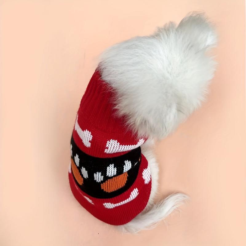 Bone & Paw Graphic Turtle Neck Sweater for Your Stylish Dog