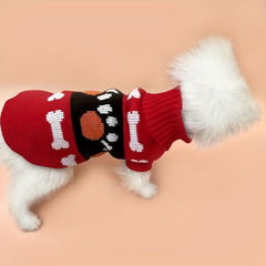 Bone & Paw Graphic Turtle Neck Sweater for Your Stylish Dog