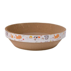 Circular Cat Claw Board With Nest Bowl Shape Corrugated Cardboard