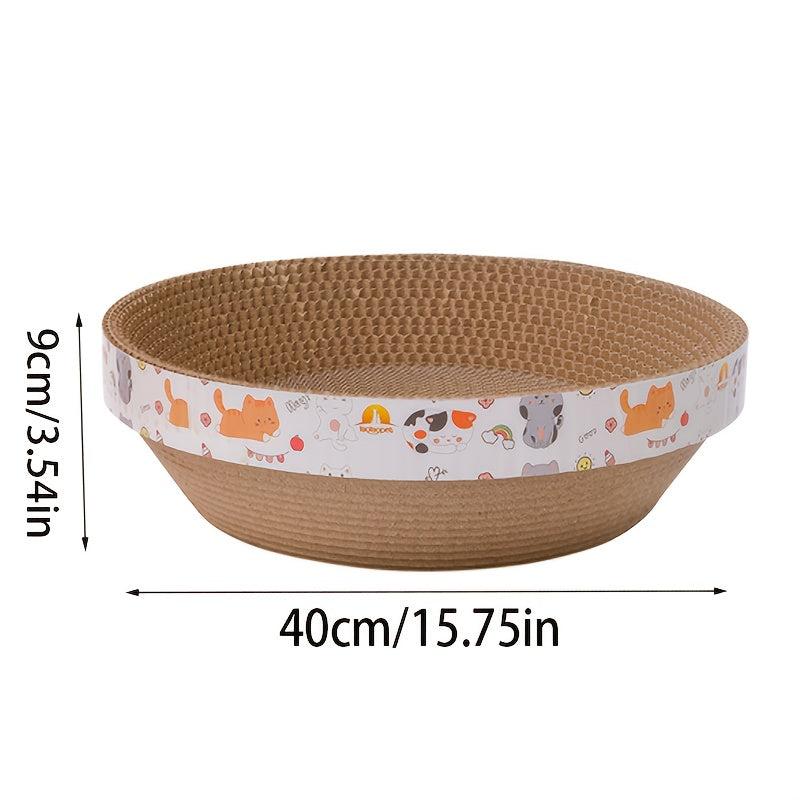 Circular Cat Claw Board With Nest Bowl Shape Corrugated Cardboard