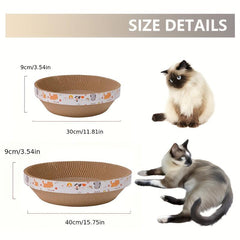 Circular Cat Claw Board With Nest Bowl Shape Corrugated Cardboard