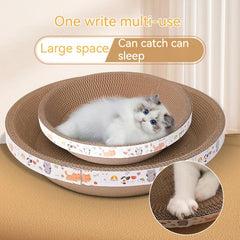 Circular Cat Claw Board With Nest Bowl Shape Corrugated Cardboard