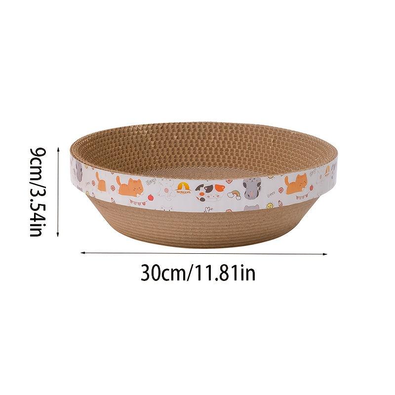 Circular Cat Claw Board With Nest Bowl Shape Corrugated Cardboard