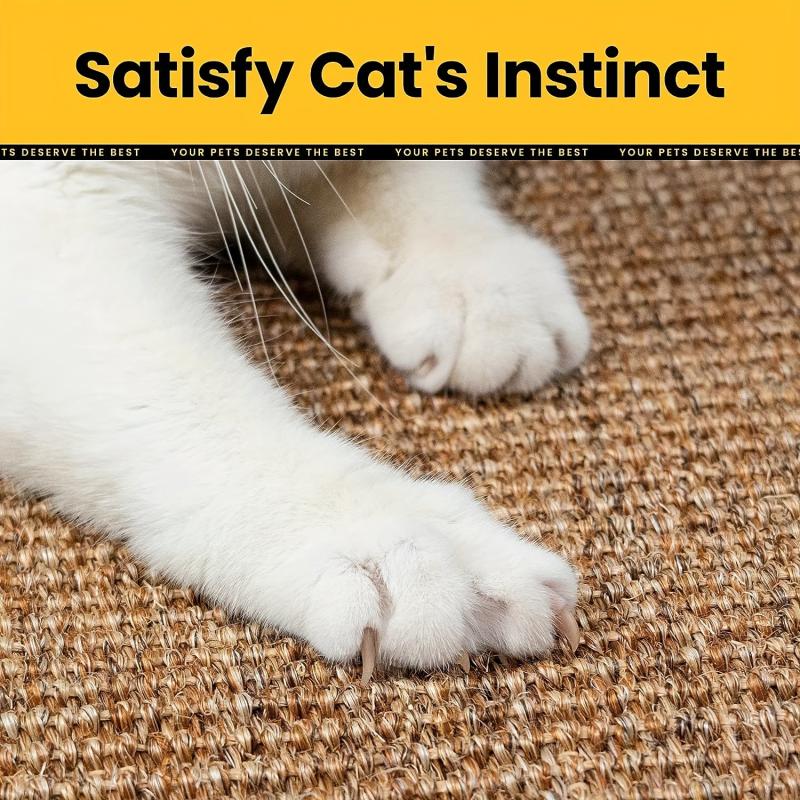 Horizontal Sisal Cat Scratch Pad Rug Indoor Protector for Couch & Carpets