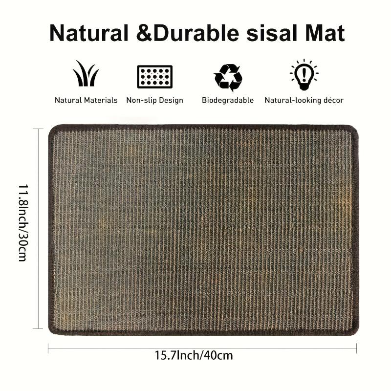 Horizontal Sisal Cat Scratch Pad Rug Indoor Protector for Couch & Carpets