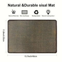 Horizontal Sisal Cat Scratch Pad Rug Indoor Protector for Couch & Carpets