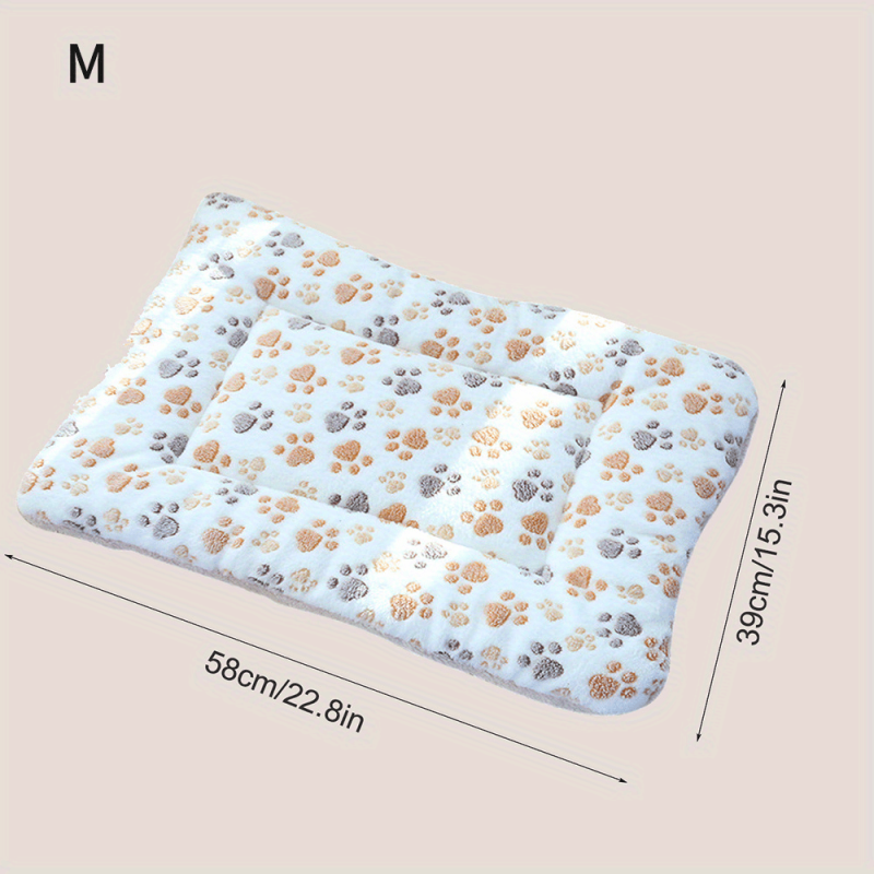 Cartoon Paw Print Pet Mat - Calming Indoor Cat Blanket