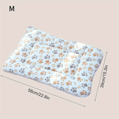 Cartoon Paw Print Pet Mat - Calming Indoor Cat Blanket