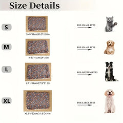 Cartoon Paw Print Pet Mat - Calming Indoor Cat Blanket