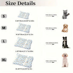 Cartoon Paw Print Pet Mat - Calming Indoor Cat Blanket