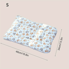 Cartoon Paw Print Pet Mat - Calming Indoor Cat Blanket