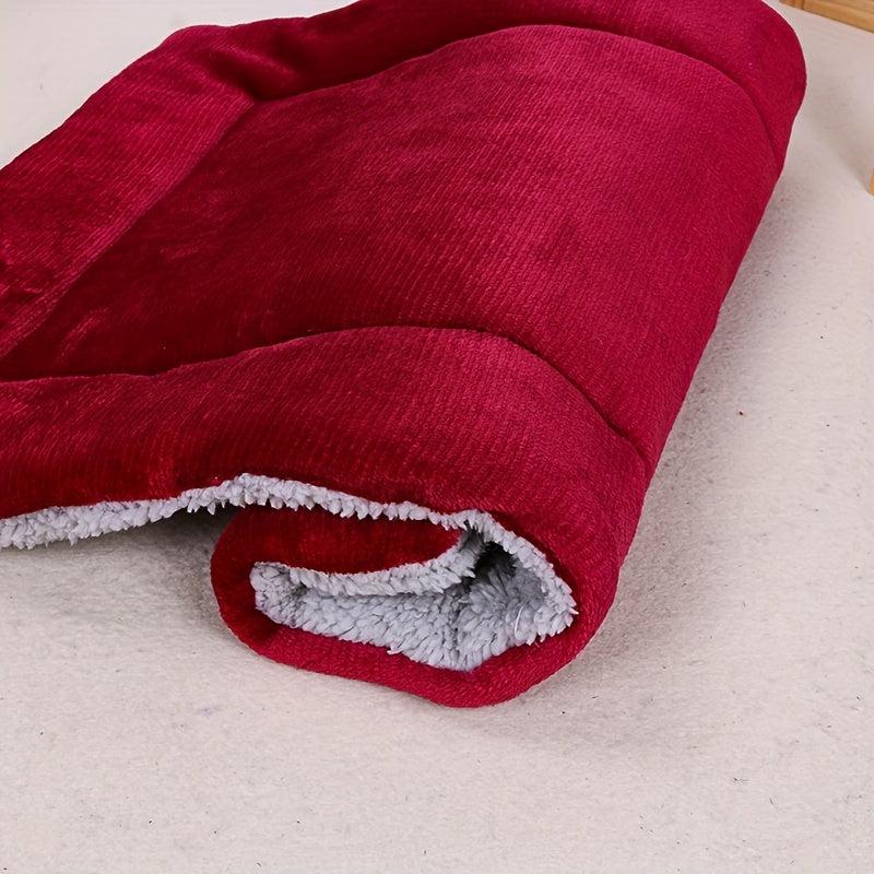 Red Double Sided Pet Mat Dirt Resistant Soft Warm Cat Sleep Mat