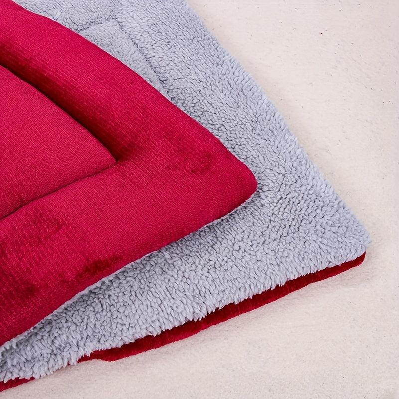 Red Double Sided Pet Mat Dirt Resistant Soft Warm Cat Sleep Mat