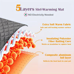 Self Warming Dog Cat Bed Non Slip Mat Extra Warm Thermal Pet Pad Indoor Outdoor