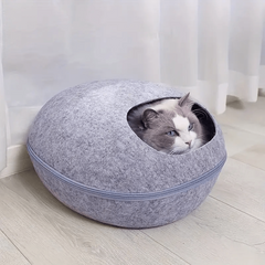 Felt Cat Bed Cave Cozy Cat Cave Bed Washable Universal Cat Nest