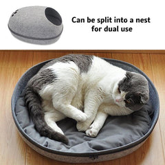 Felt Cat Bed Cave Cozy Cat Cave Bed Washable Universal Cat Nest