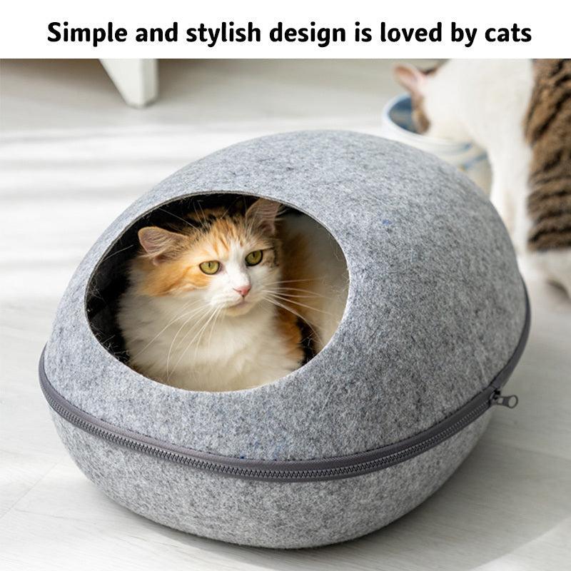Felt Cat Bed Cave Cozy Cat Cave Bed Washable Universal Cat Nest