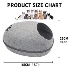 Felt Cat Bed Cave Cozy Cat Cave Bed Washable Universal Cat Nest