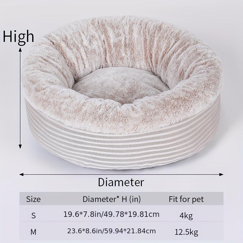 Warm Cat Bed House Round Cats Bed Sleeping Mat Plush Semi enclosed Cat Nest