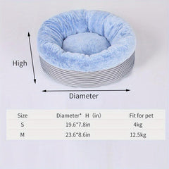 Warm Cat Bed House Round Cats Bed Sleeping Mat Plush Semi enclosed Cat Nest