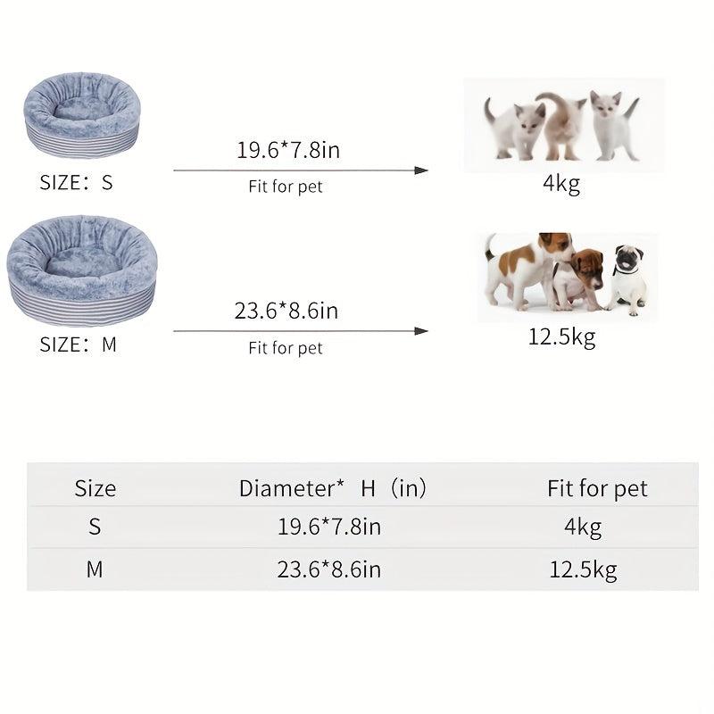 Warm Cat Bed House Round Cats Bed Sleeping Mat Plush Semi enclosed Cat Nest
