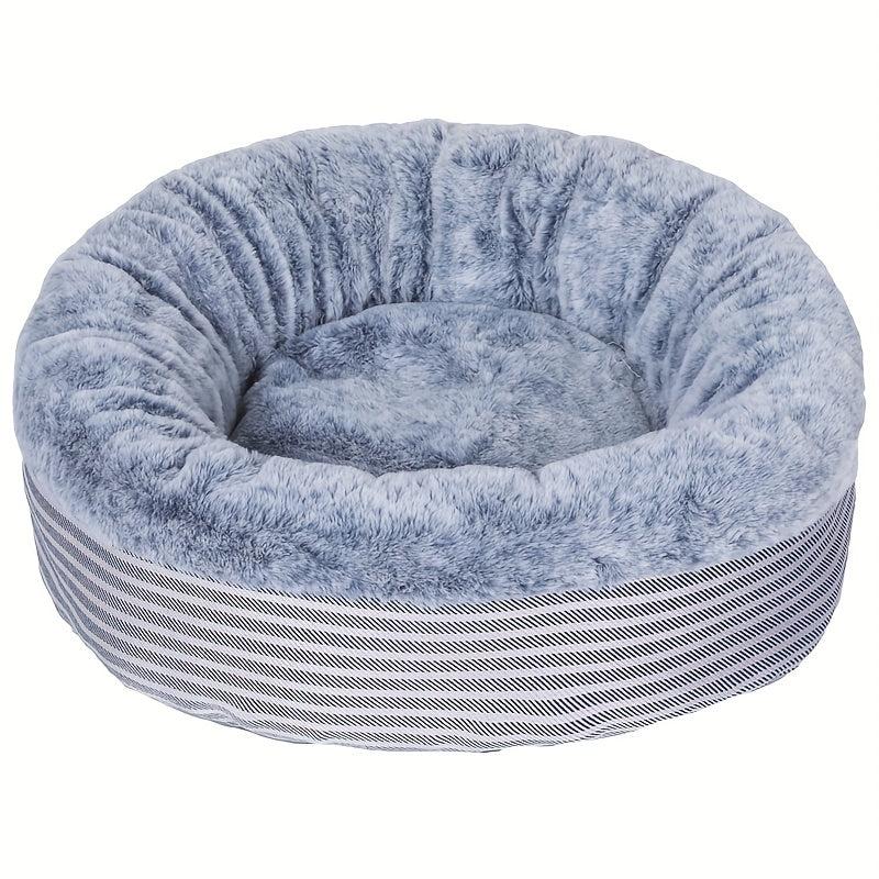 Warm Cat Bed House Round Cats Bed Sleeping Mat Plush Semi enclosed Cat Nest