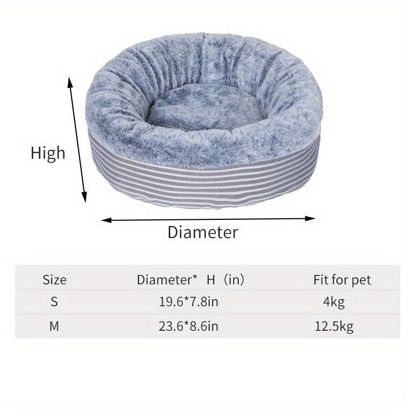 Warm Cat Bed House Round Cats Bed Sleeping Mat Plush Semi enclosed Cat Nest