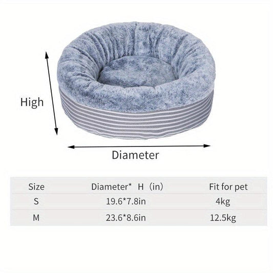 Warm Cat Bed House Round Cats Bed Sleeping Mat Plush Semi enclosed Cat Nest