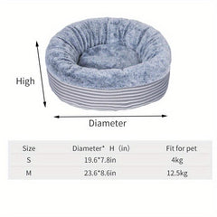 Warm Cat Bed House Round Cats Bed Sleeping Mat Plush Semi enclosed Cat Nest