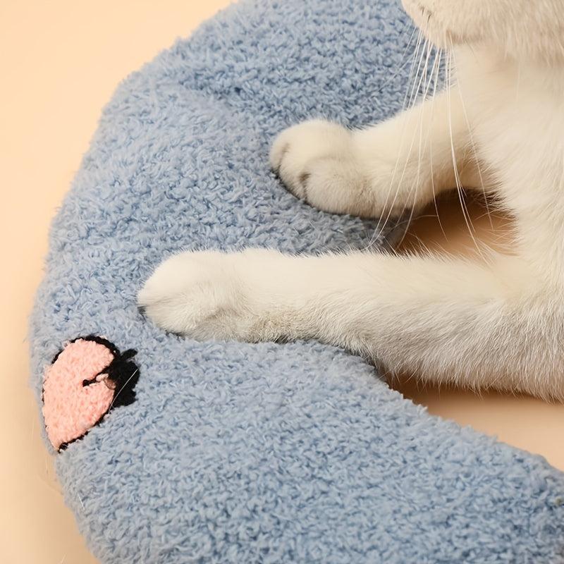 Cat U-Shaped Pillow for Deep Sleep, Ultra Soft Fluffy Pet Calming Toy