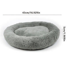 Thickened Velvet Donut Cat Bed - Warm Sleeping Bed for Indoor Cats