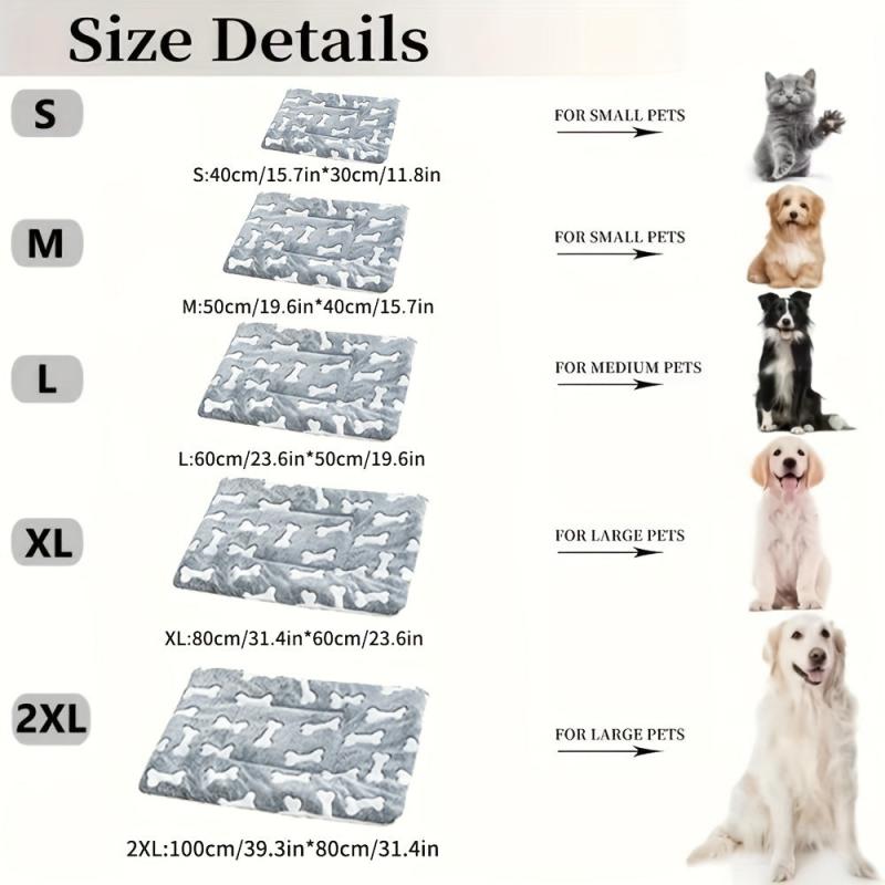 Double Sided Pet Mat for Cats and Dogs - Cartoon Design Cozy Sleeping Mat