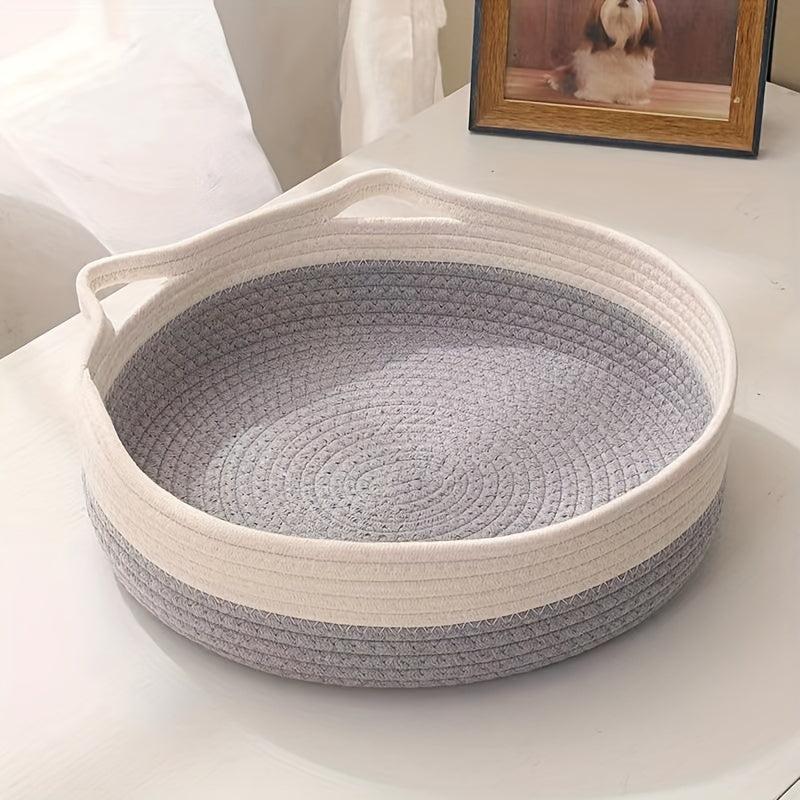 Hand Woven Cat Nest Winter Warm Cat Basket Four Seasons Universal Cat Bed