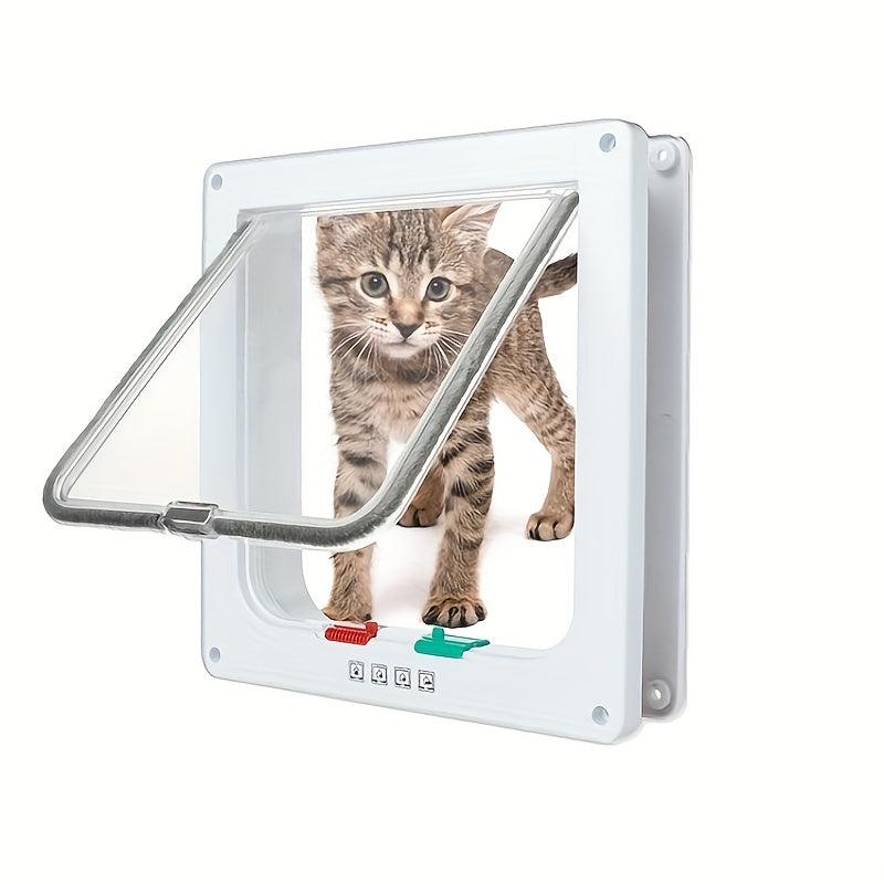 4 Way Locking Cat Flap Door Weatherproof Easy Installation