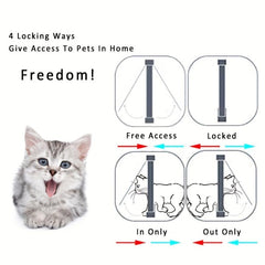4 Way Locking Cat Flap Door Weatherproof Easy Installation