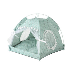 Flowers Printed Pet Tent Home Sand Indoor Folding Tent Portable Cat Bed