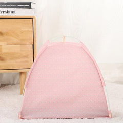 Flowers Printed Pet Tent Home Sand Indoor Folding Tent Portable Cat Bed