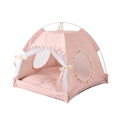 Flowers Printed Pet Tent Home Sand Indoor Folding Tent Portable Cat Bed