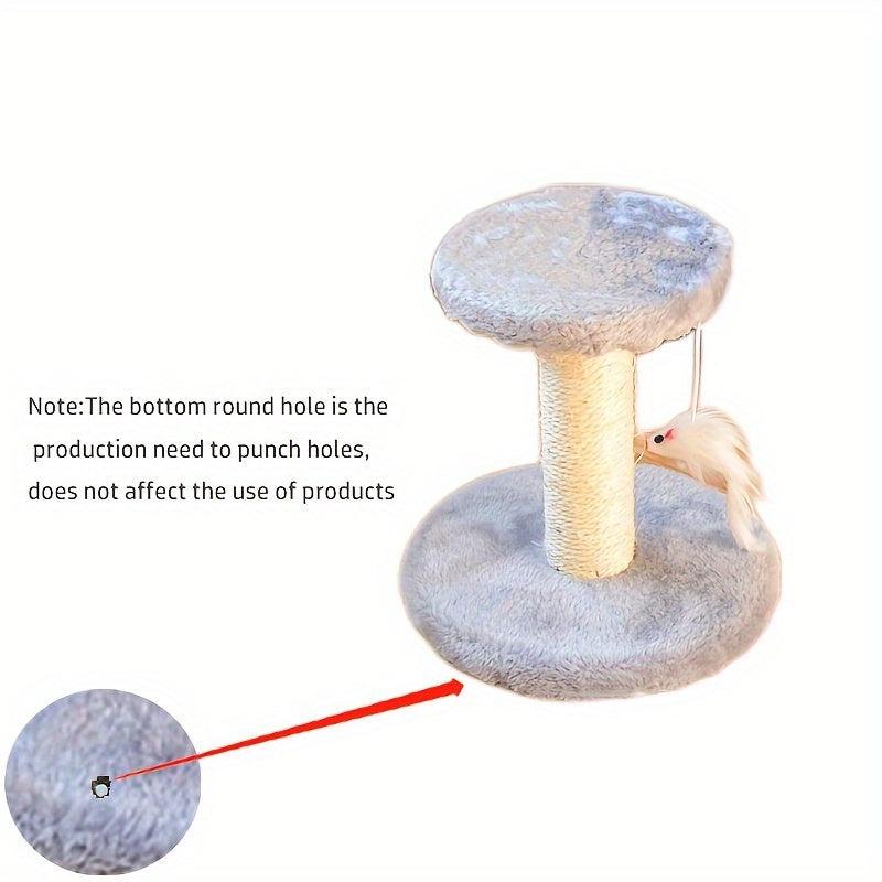 Interactive Cat Tower Scratching Post with Hanging Mouse