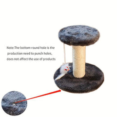 Interactive Cat Tower Scratching Post with Hanging Mouse