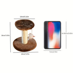Interactive Cat Tower Scratching Post with Hanging Mouse