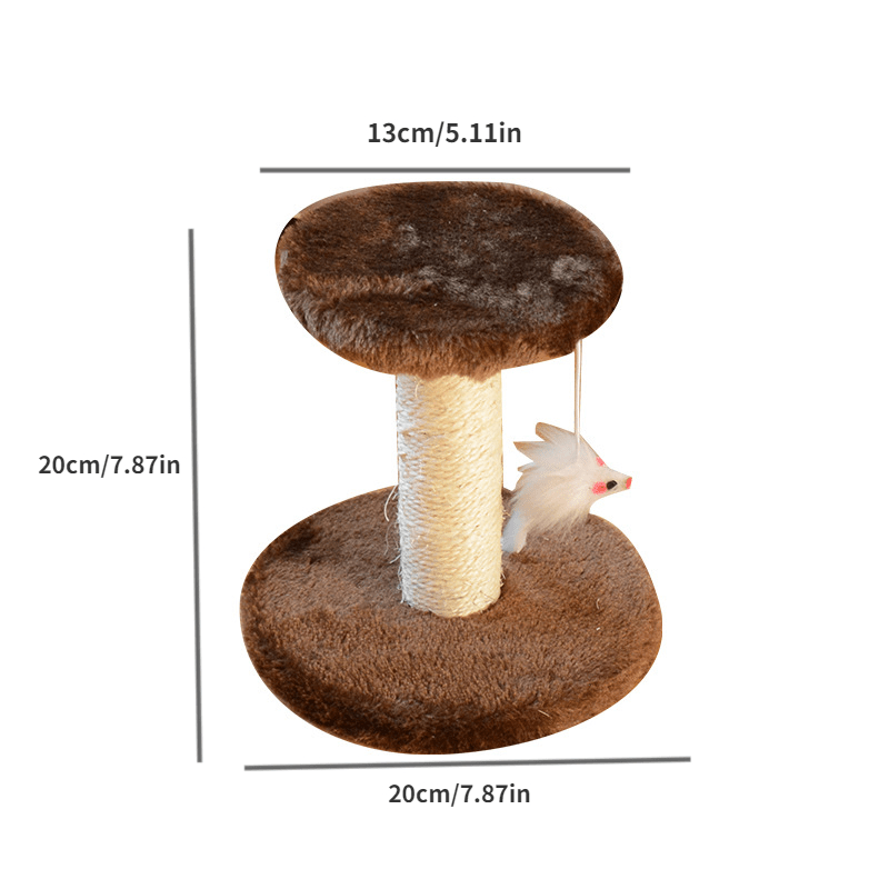 Interactive Cat Tower Scratching Post with Hanging Mouse