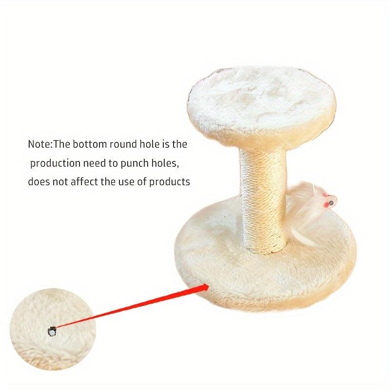 Interactive Cat Tower Scratching Post with Hanging Mouse
